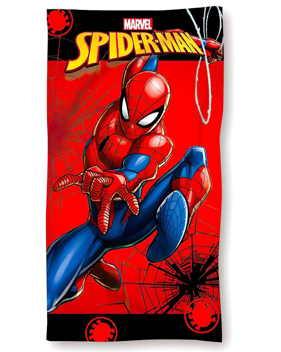 Dětská plážová osuška SPIDERMAN MARVEL, červená, froté, 70x140cm