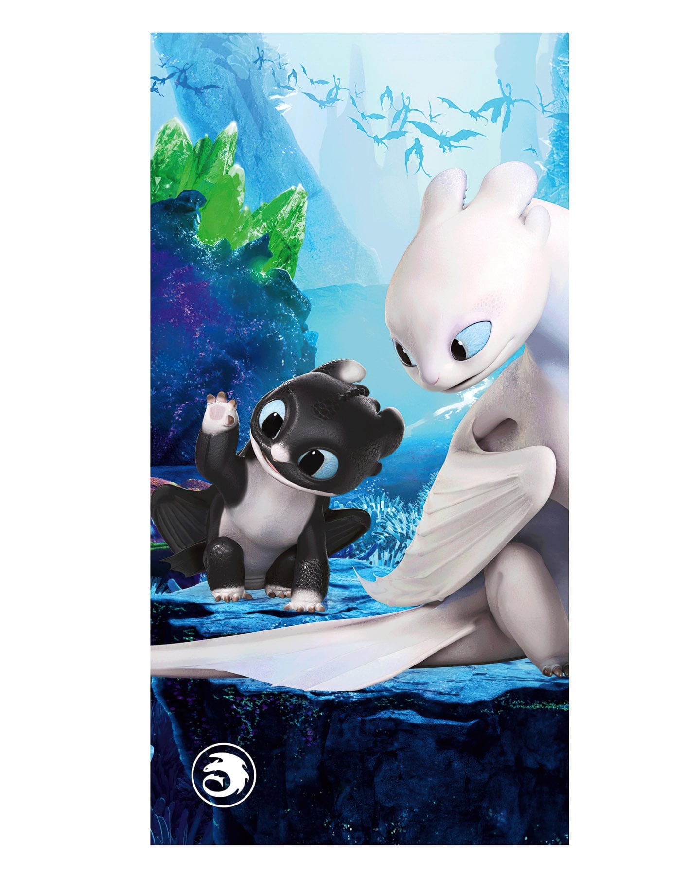 Jerry Fabrics Dětská plážová osuška JAK VYCVIČIT DRAKA, modrá, froté, 70x140cm