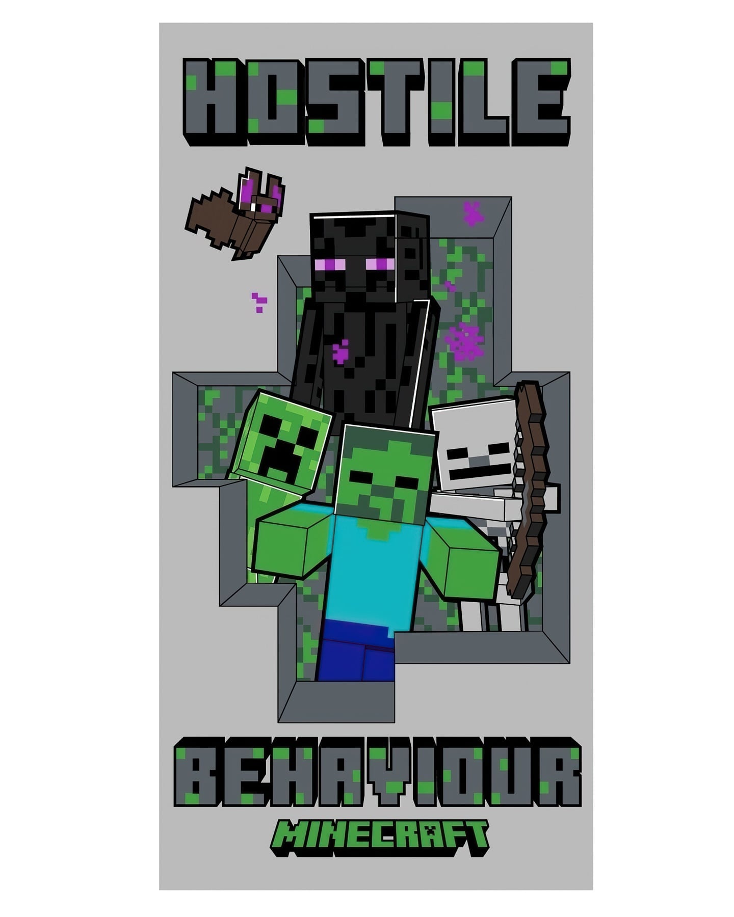 Jerry Fabrics Osuška Minecraft Hostile Behaviour Varianta: Osuška Minecraft Hostile Behaviour 70x140 cm