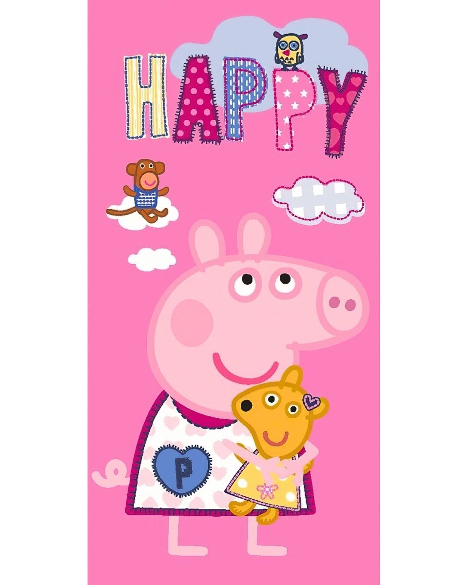 Carbotex Dětská osuška Prasátko Pepina a Medvídek Teddy