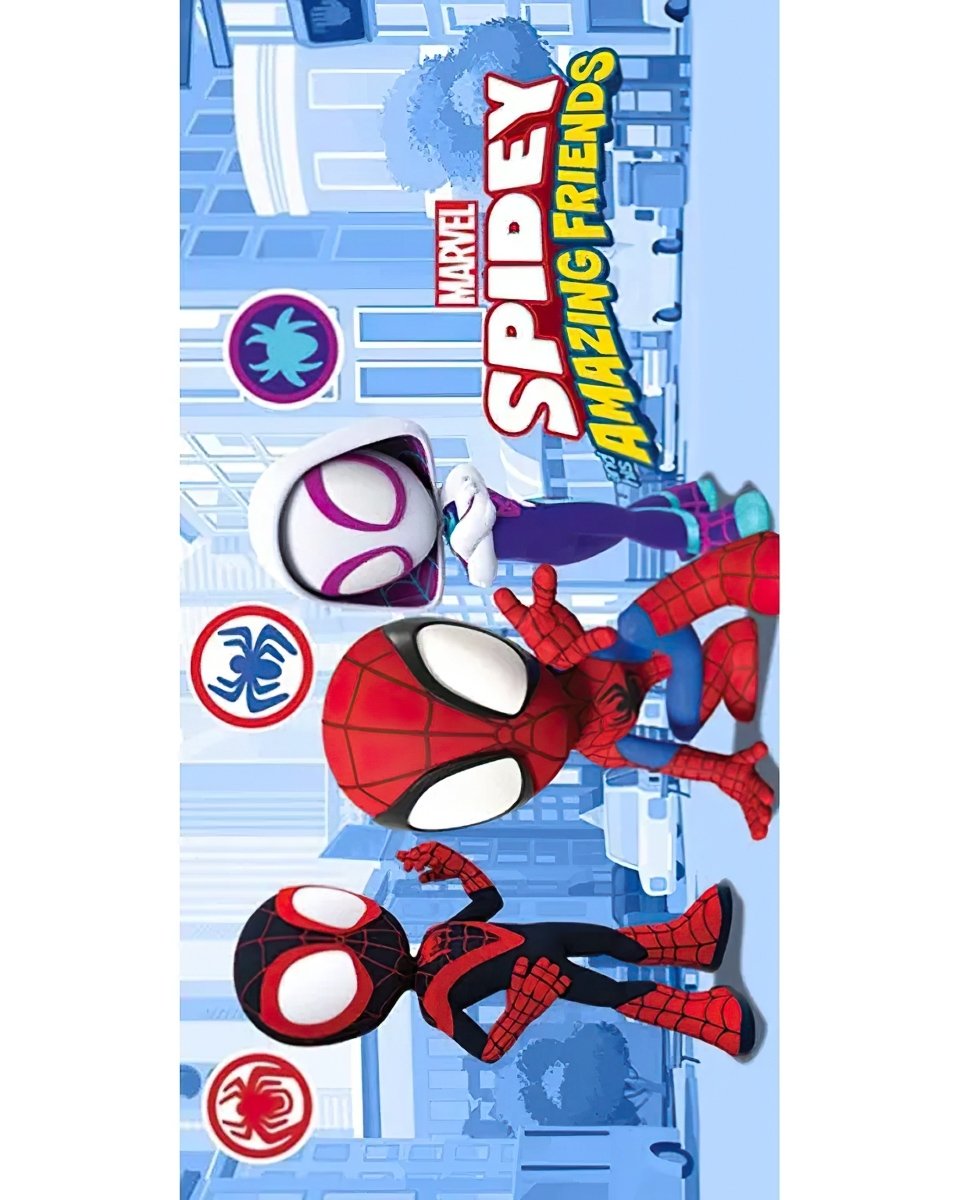 Dětská plážová osuška SPIDEY MALÍ HRDINOVÉ, světle modrá, froté, 70x140cm