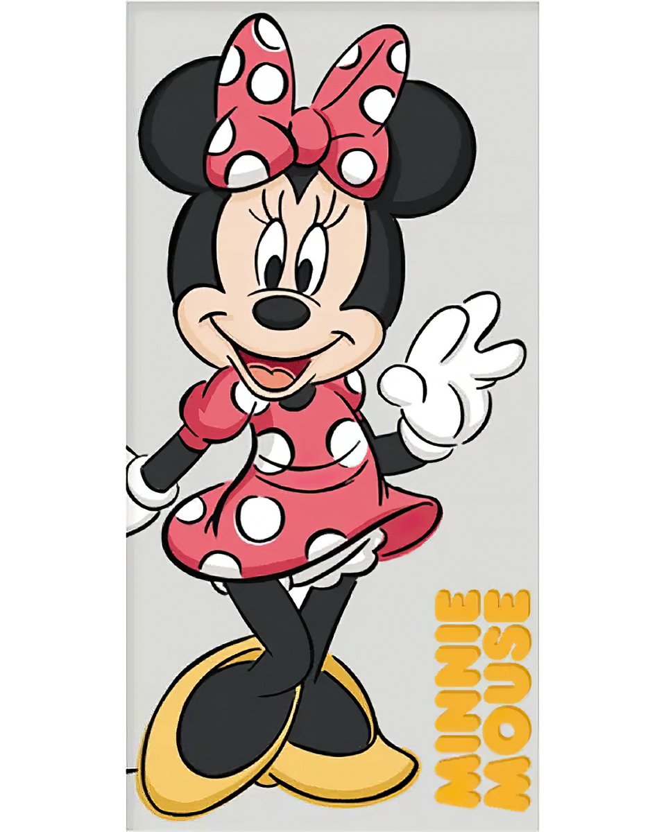Dětská plážová osuška VESELÁ MINNIE, šedá, froté, 70x140cm