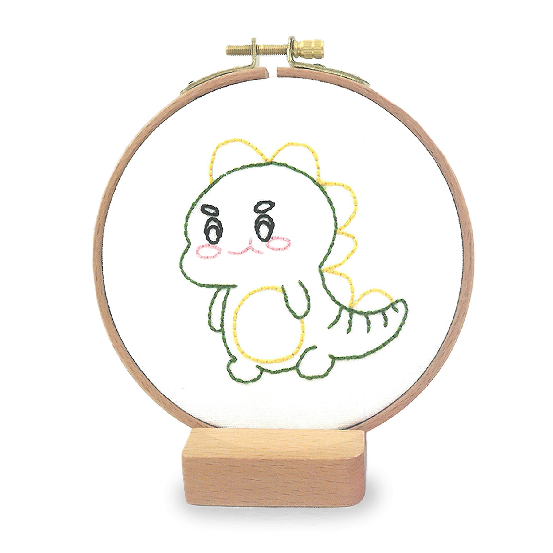 Stoklasa Dětská vyšívací sada s předtištěným motivem 940199/5, dinosaurus (rámeček, předtisk a příze) průměr 11cm