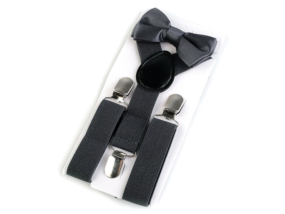 TextilCentrum.cz Dětská společenská chlapecká sada (2-6 let), motýlek a šle 650332/03, šedá