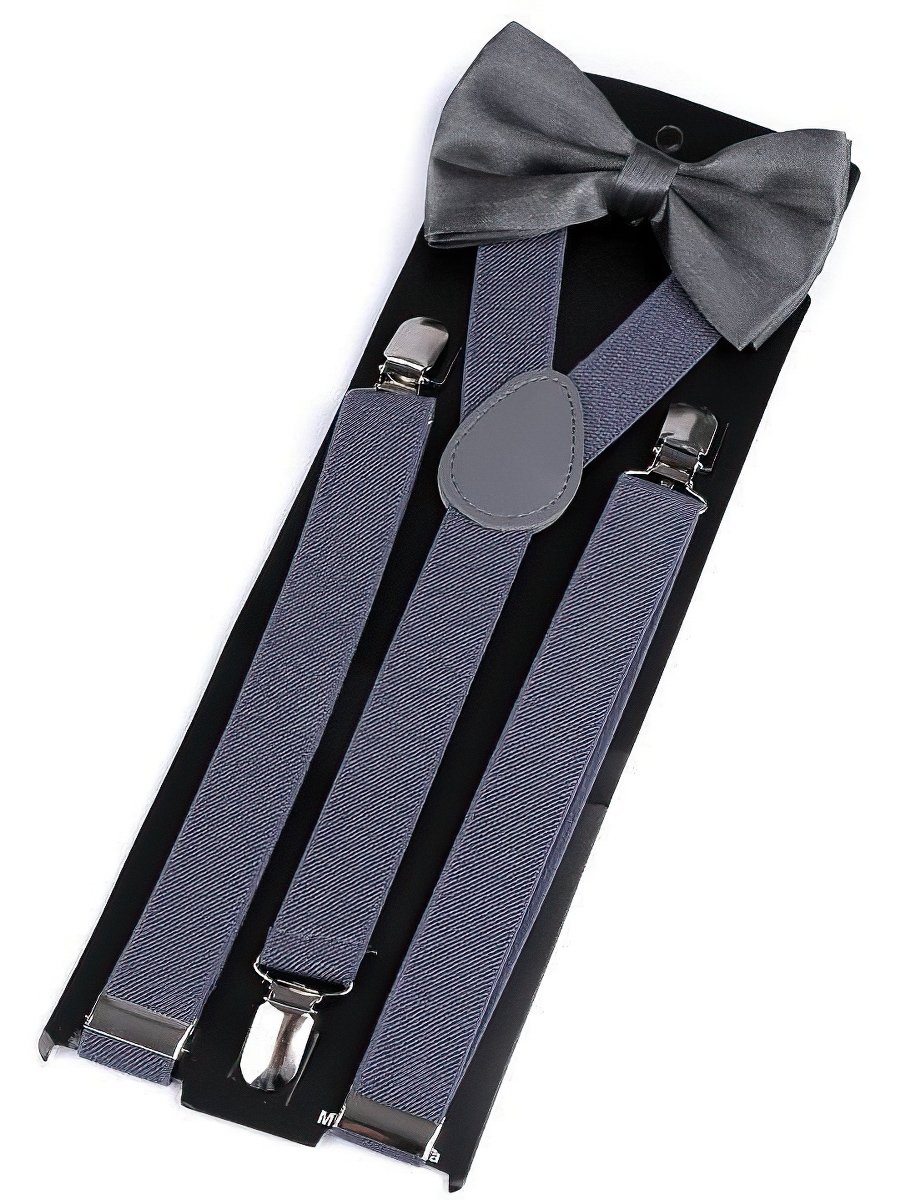 Stoklasa Dětská společenská chlapecká sada, motýlek a šle 650360/05, šedomodrá