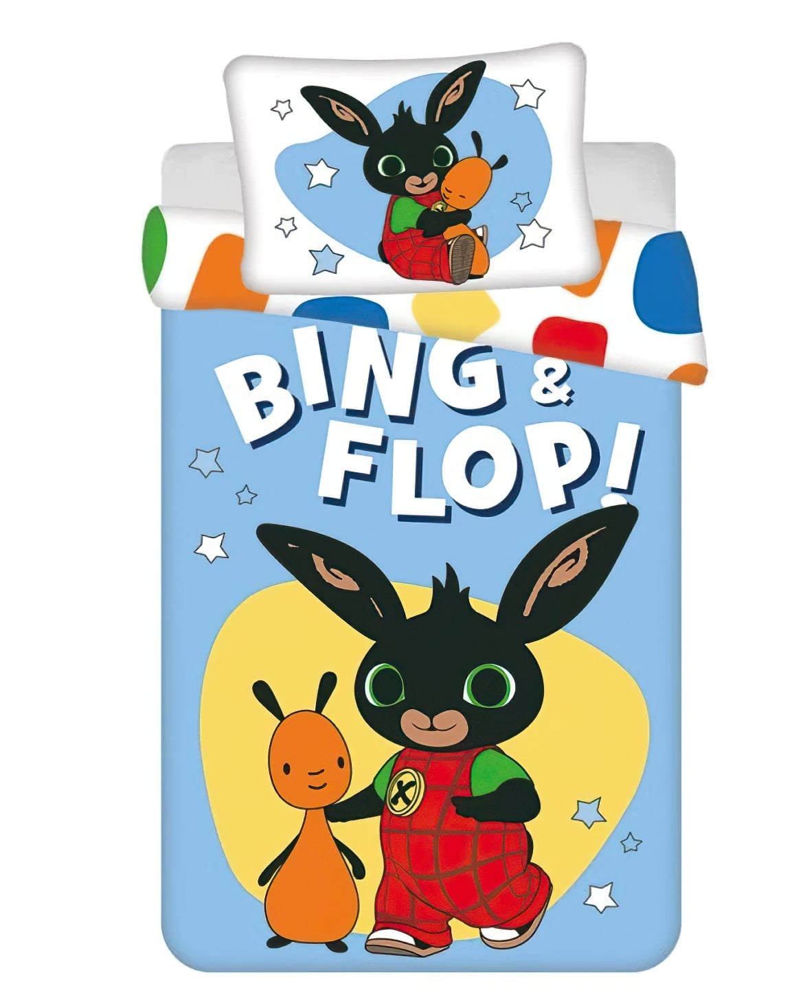 Jerry Fabrics Dětské povlečení do postýlky KRÁLÍČEK BING FLOP BABY, modré, bavlna hladká, 100x135cm + 40x60cm