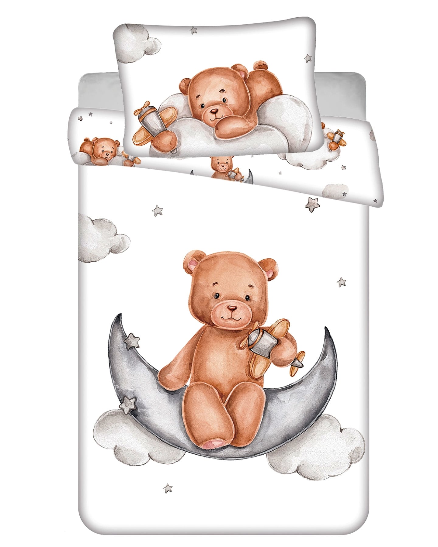 Jerry Fabrics Povlečení do postýlky Medvídek plane baby Varianta: Povlečení do postýlky Medvídek plane baby 100x135, 40x60 cm