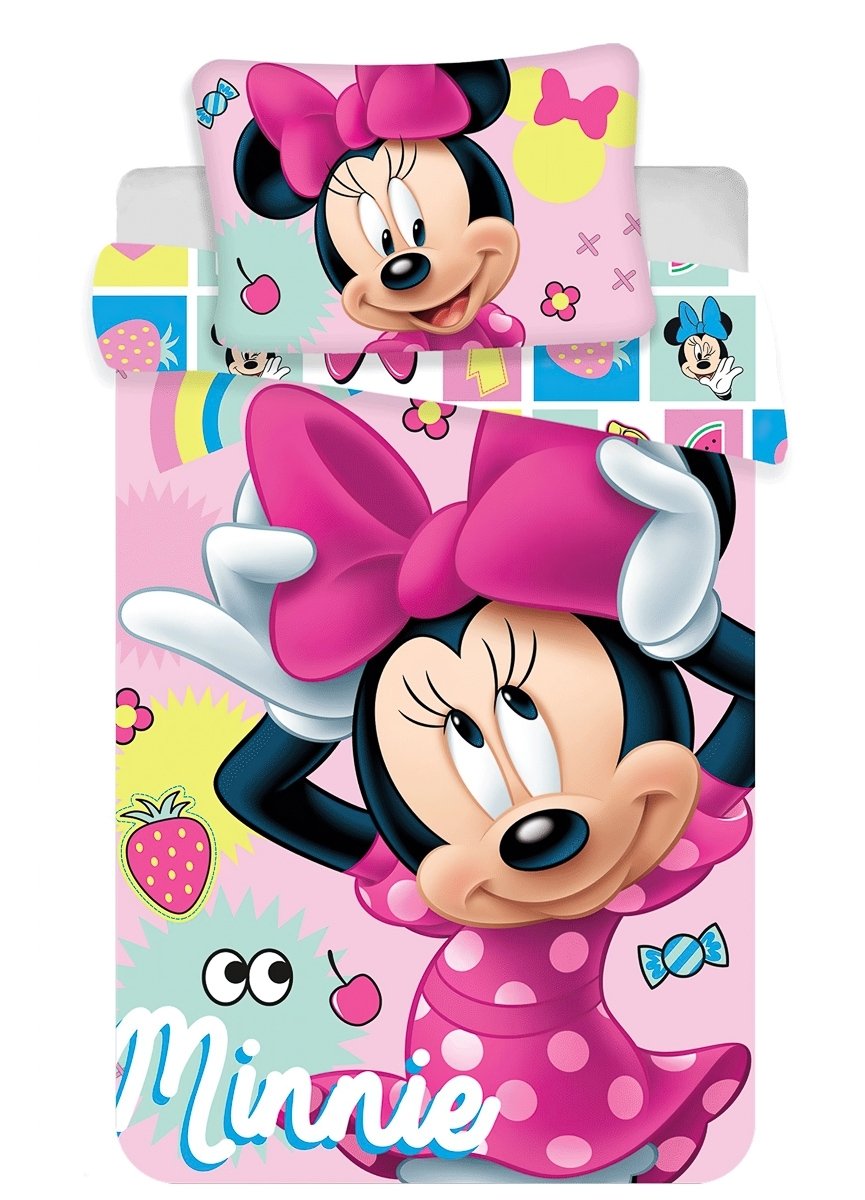 Levně Jerry Fabrics Dětské povlečení do postýlky MINNIE SWEET BABY, růžová, bavlna hladká, 100x135cm + 40x60cm