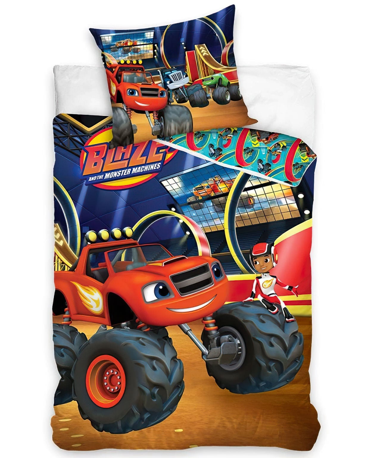 Carbotex Povlečení do postýlky Plamínek a Čtyřkoláci Aréna