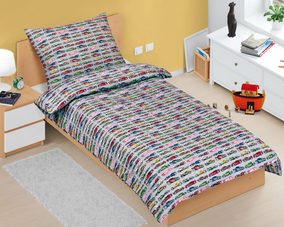 Bellatex Dětské povlečení FORMULE ŠEDÁ, bavlna hladká, 140x200cm + 70x90cm