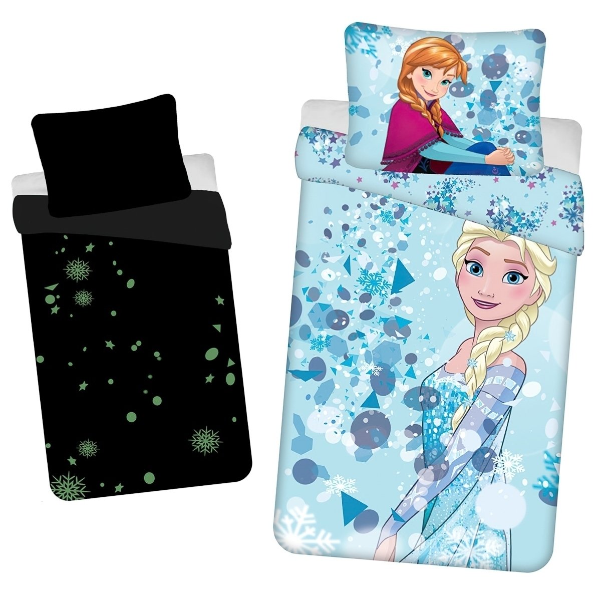 Jerry Fabrics Povlečení Frozen Light blue 02 svítící efekt Varianta: Povlečení Frozen Light blue 02 svítící efekt 140x200, 70x90 cm