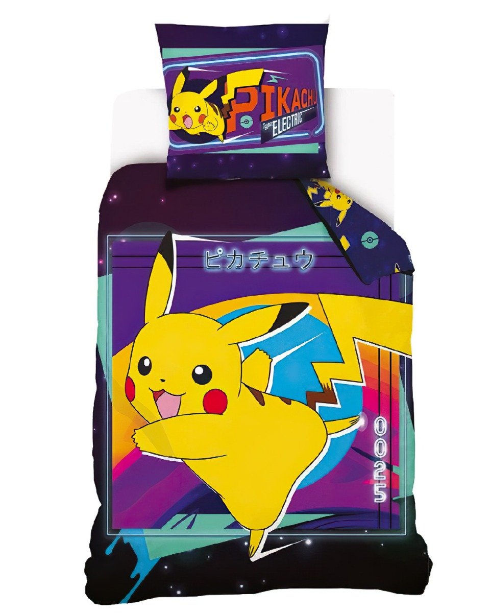 Carbotex Dětské povlečení Pokémon Pikachu Bleskový Útok