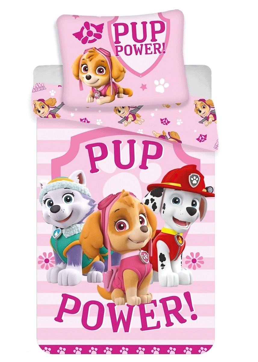 Levně Jerry Fabrics povlečení TLAPKOVÁ PATROLA (PAW PATROL 122), růžové, bavlna hladká, 140x200cm + 70x90cm