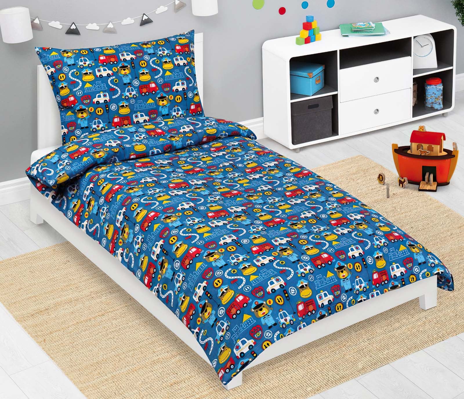 Bellatex Dětské povlečení ZÁCHRANÁŘI MODRÁ, bavlna hladká, 140x200cm + 70x90cm