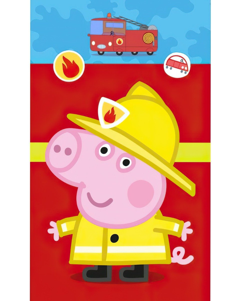 Carbotex Dětský ručník Prasátko Pepina Hasič Tomík 30x50 cm