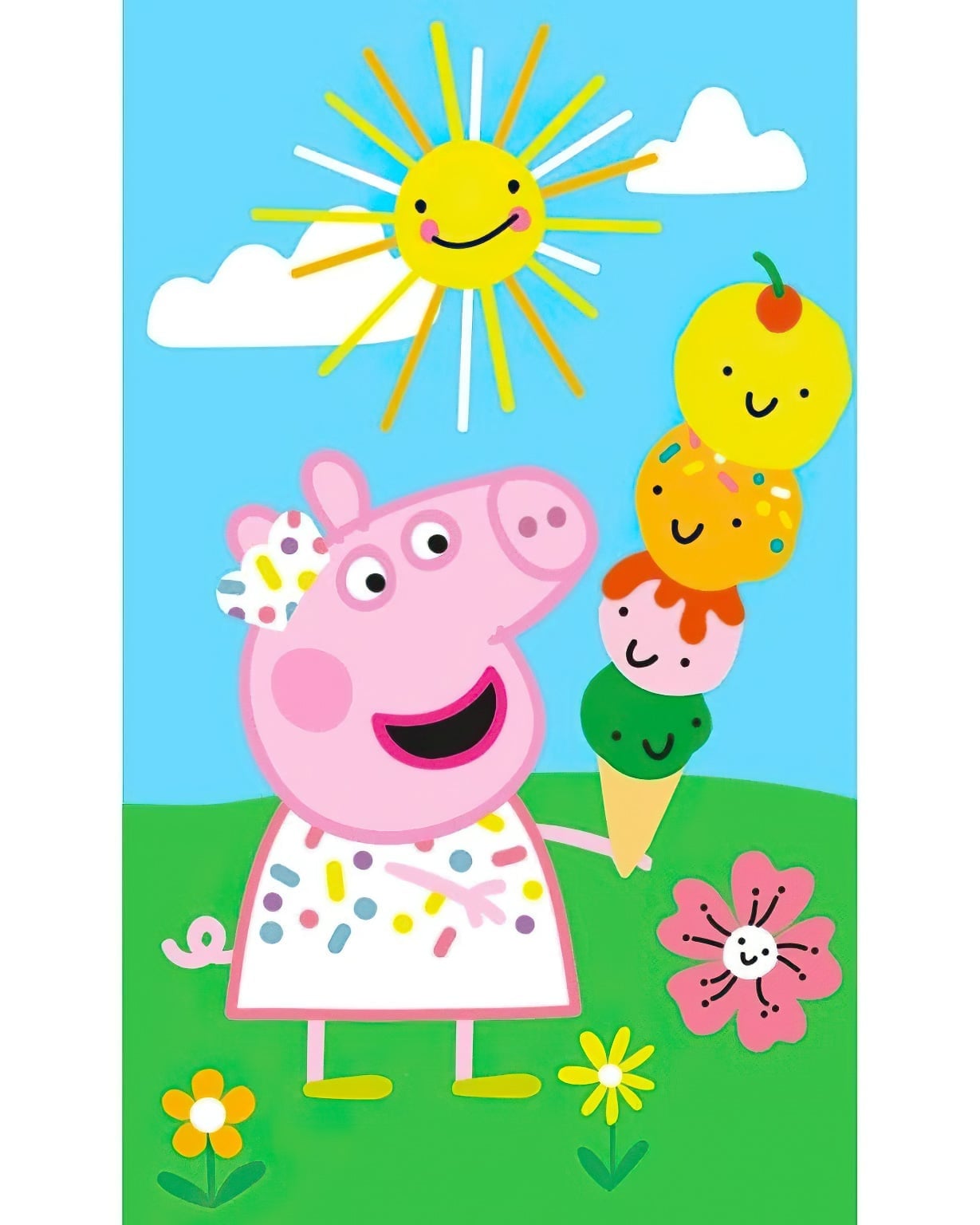 Carbotex Dětský ručník Prasátko Pepina Zmrzlinová Pyramida 30x50 cm