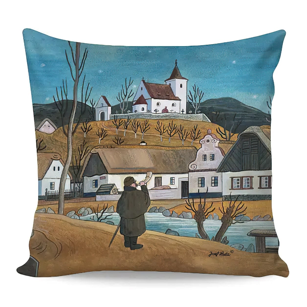 Matějovský Dětský povlak na polštářek JOSEF PONOCNÝ V LETNÍ NOCI, modro-hnědý, 40x40cm