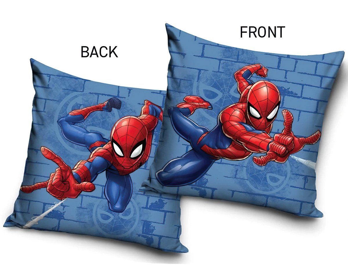 Carbotex dětský polštář SPIDERMAN SÍLA PAVUČINY, modrý, 40x40cm