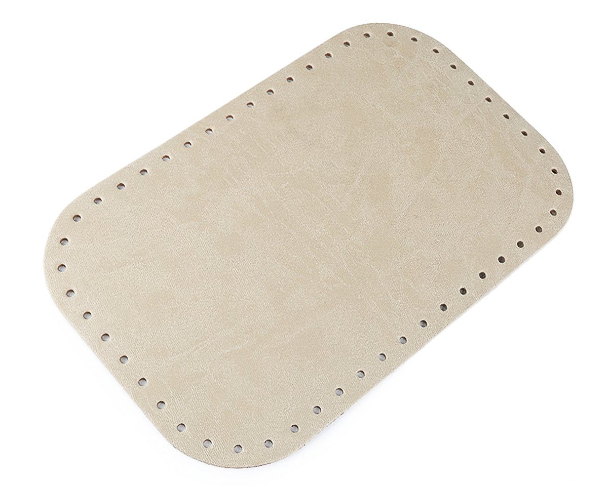 Dno na kabelku / tašku, eko kůže, 780279 jednobarevná A788 ecru, 18x28cm, otvor Ø3 mm