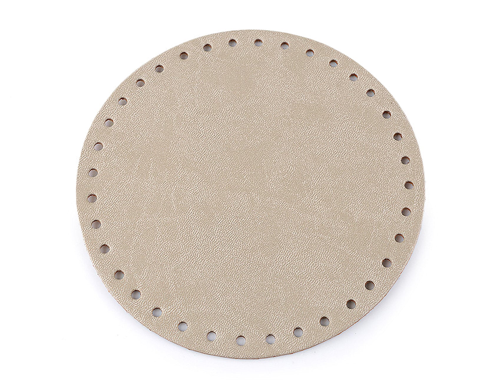 Dno na kabelku / tašku, eko kůže, 790367/A788/1 jednobarevná ecru, průměr 16cm, otvor Ø3 mm