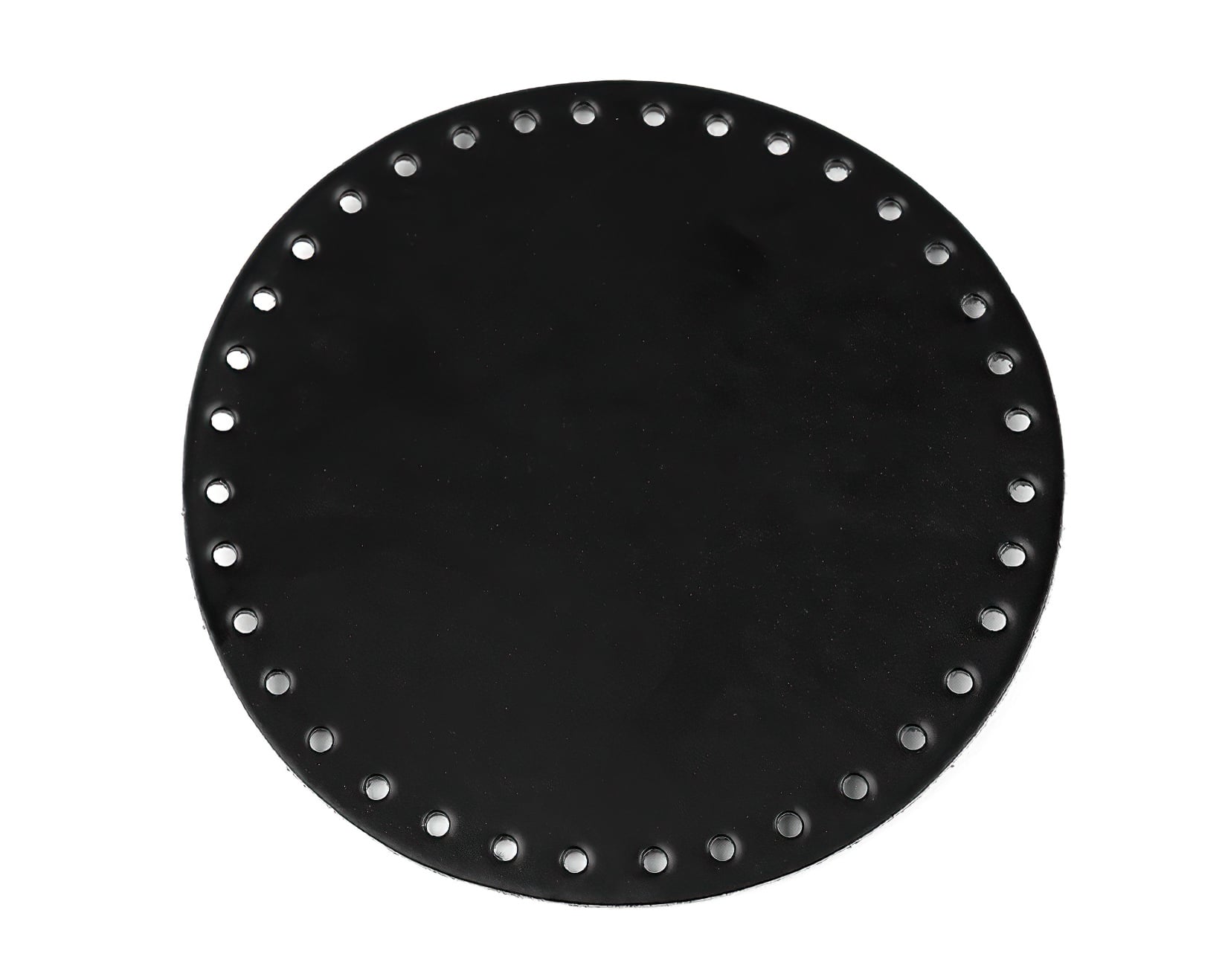 Dno na kabelku / tašku, eko kůže, 790367/NERO/4 jednobarevná černá, průměr 16cm, otvor Ø3 mm