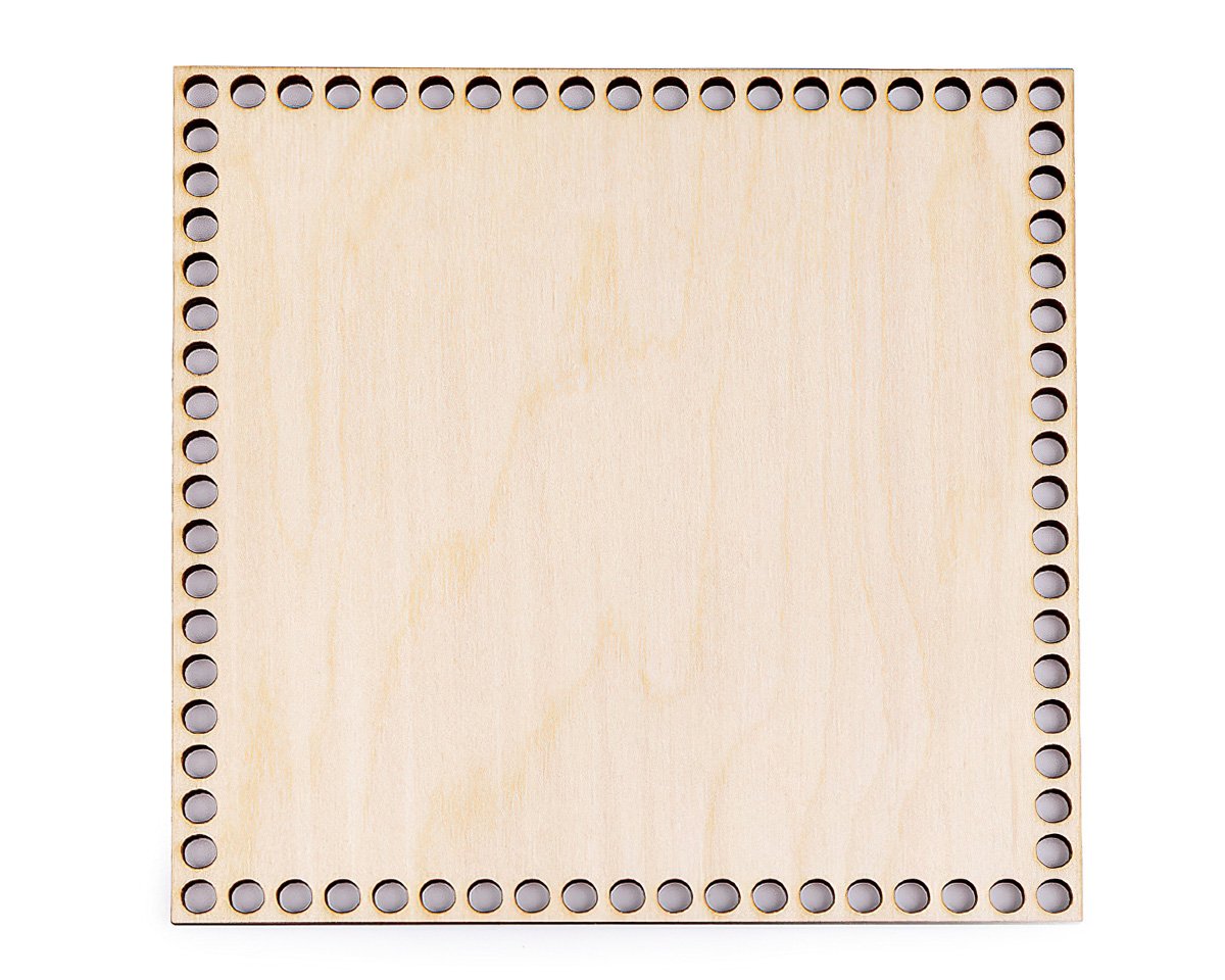 Dno na pletení / výrobu košíků 790352 dřevěné, přírodní světlá, 16x16 cm
