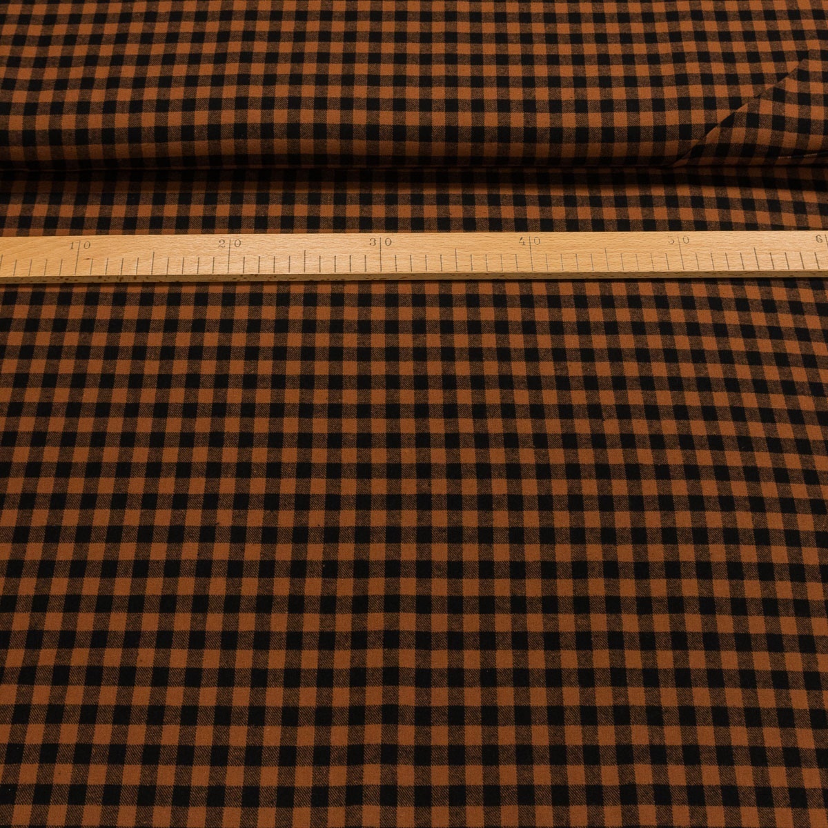 Flanel bavlněný tkaný / oboustranný, hnědo-černá kostka, š.150cm (látka v metráži)