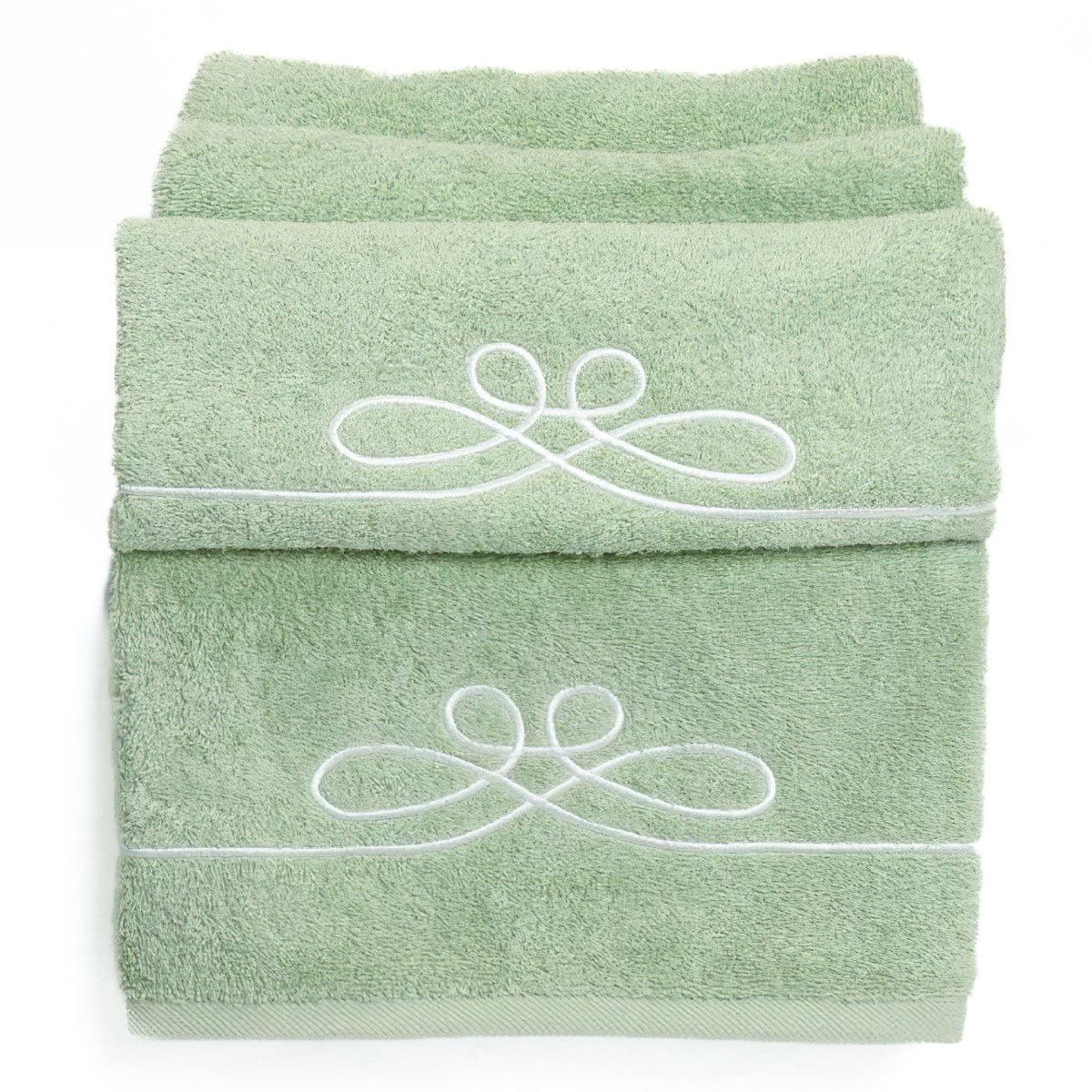 Praktik Froté ručník DARA, zelený s výšivkou, 50x100cm