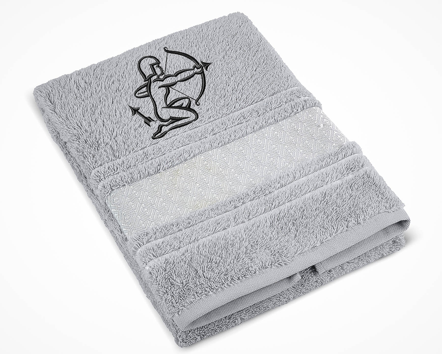 Bellatex Froté ručník S VÝŠIVKOU ZNAMENÍ ZVĚROKRUH STŘELEC, šedý, 50x100cm