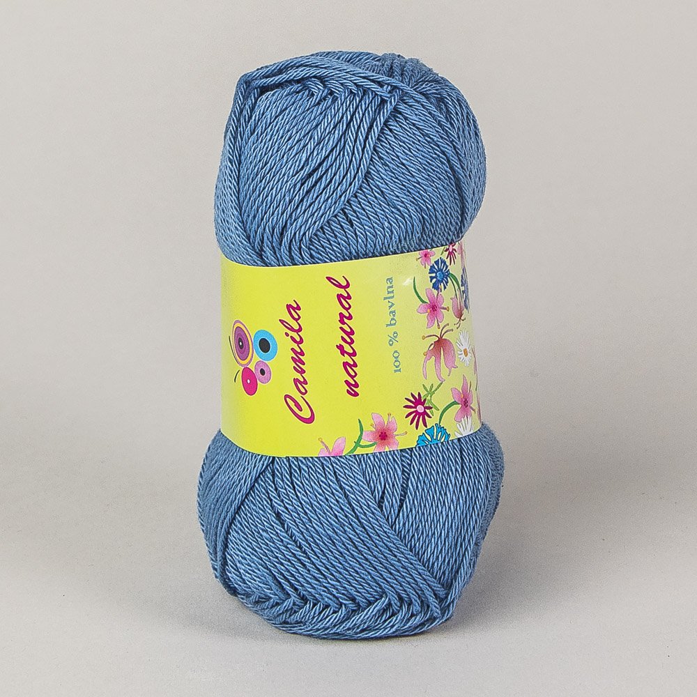 Pletací / háčkovací příze Storex CAMILA NATURAL 90 jeansově modrá, jednobarevná, 50g/125m