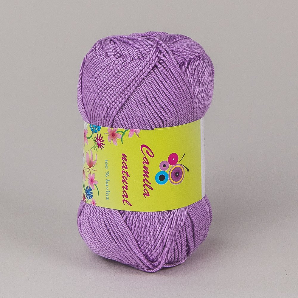Pletací / háčkovací příze Storex CAMILA NATURAL 61 světle fialová, jednobarevná, 50g/125m