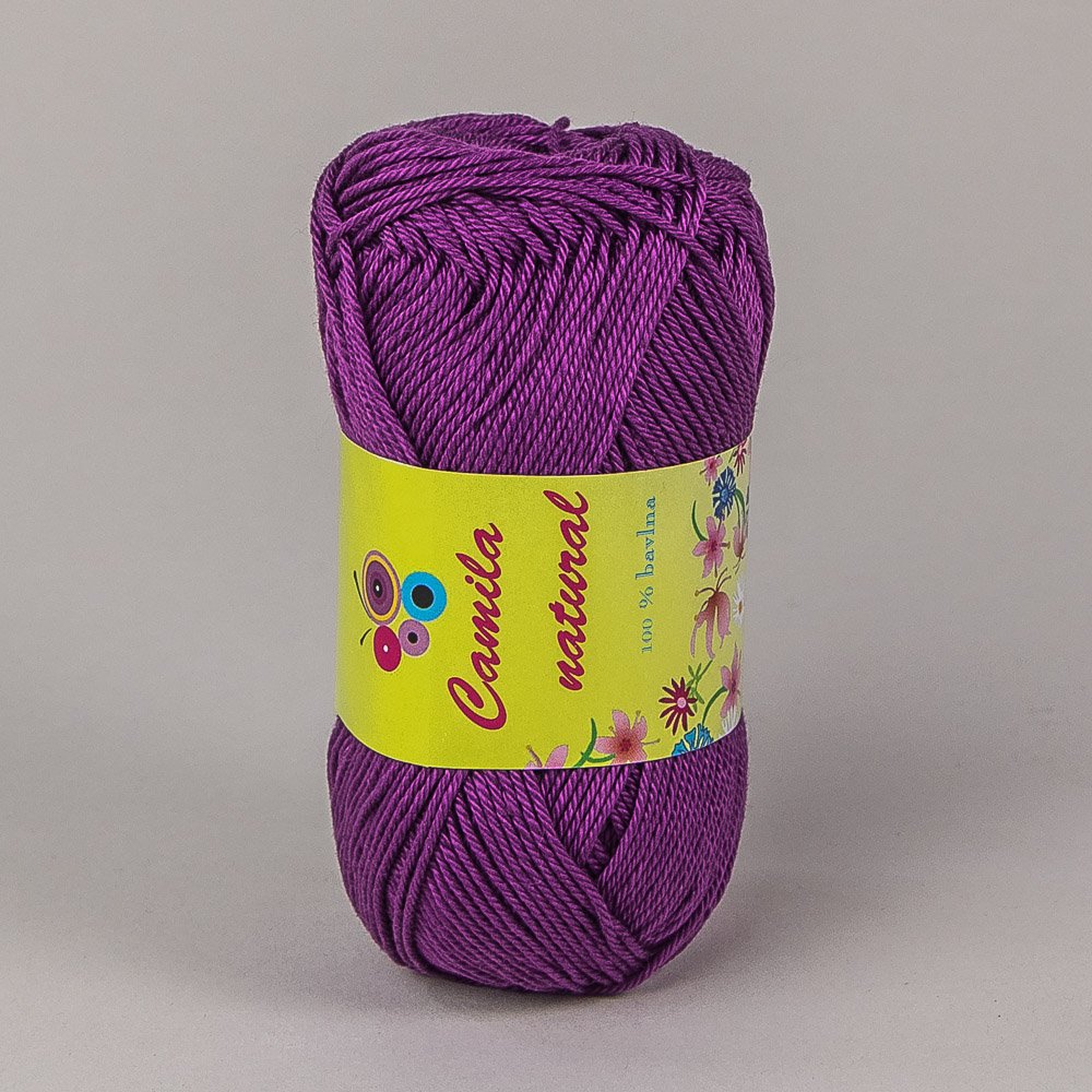 Pletací / háčkovací příze Storex CAMILA NATURAL 65 sytě fialová, jednobarevná, 50g/125m