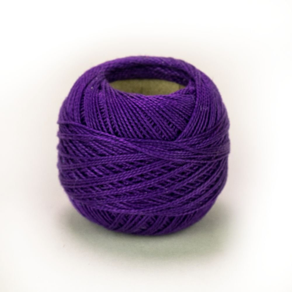 Niťárna Česká Třebová Háčkovací / vyšívací příze PERLOVKA 449 tmavě fialová, jednobarevná, 10g/85m