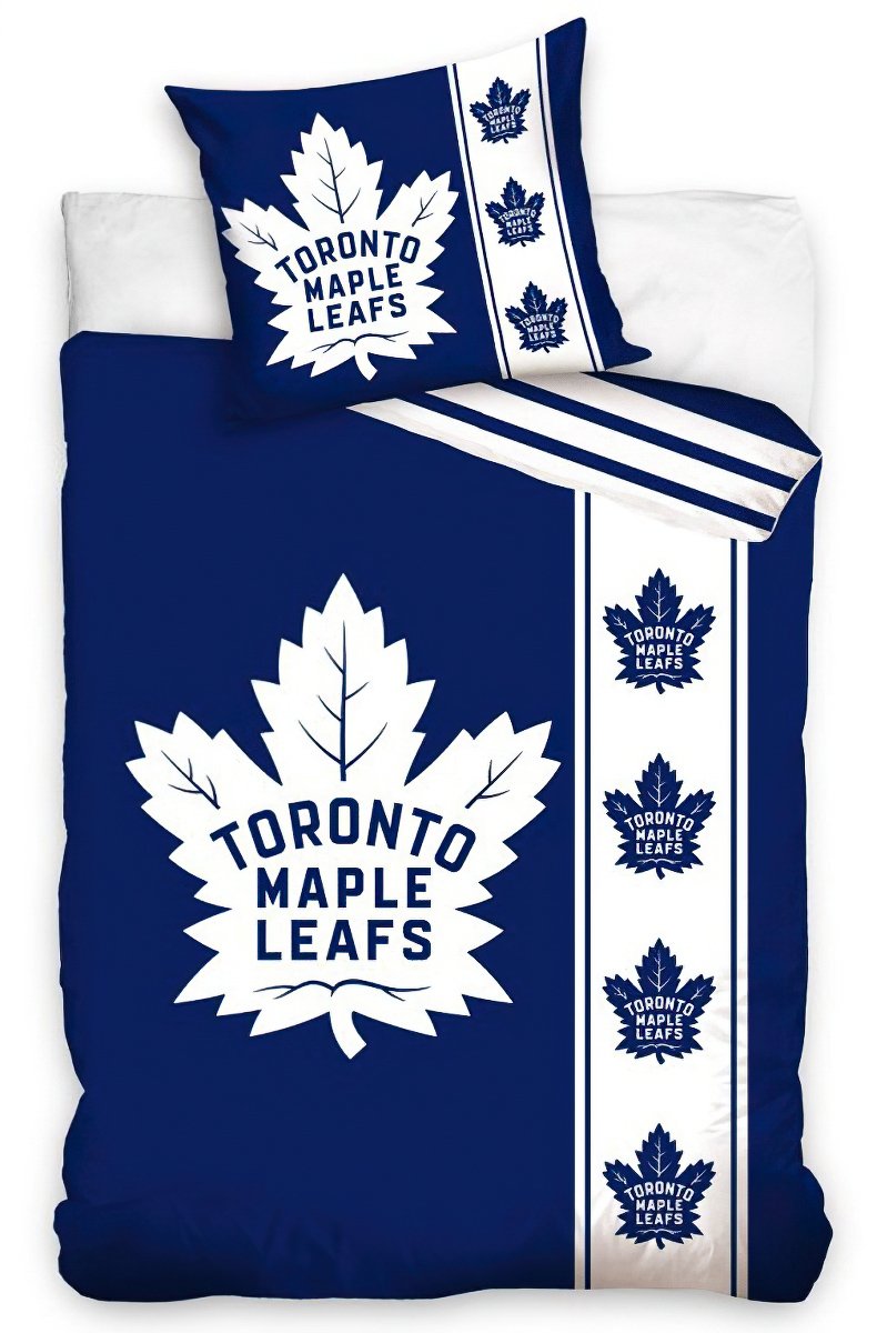 Hokejové povlečení NHL TORONTO MAPLE LEAFS BELT, modro-bílé, bavlna hladká, 140x200cm + 70x90cm