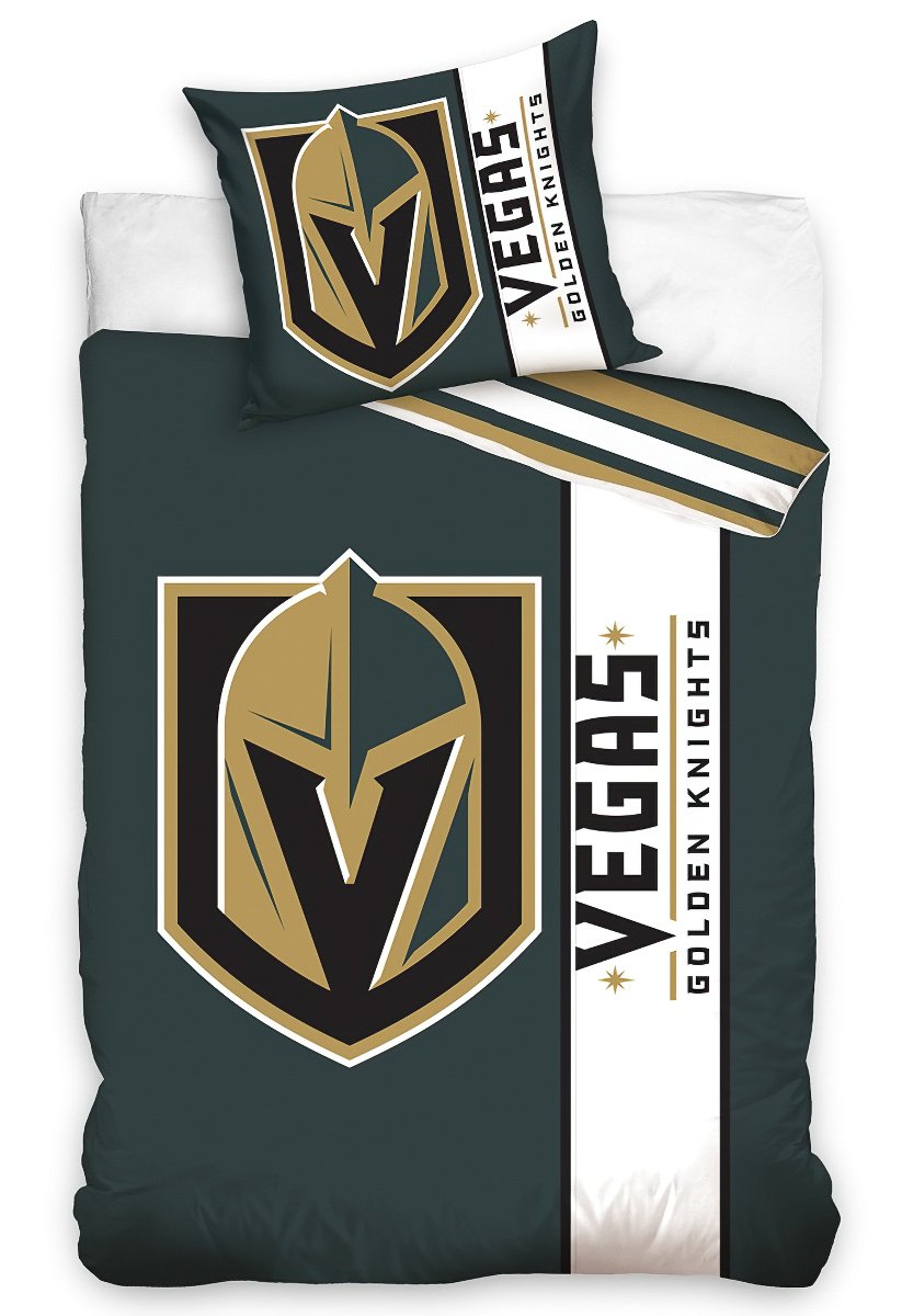 Hokejové povlečení NHL VEGAS GOLDEN KNIGHTS BELT, šedé, bavlna hladká, 140x200cm + 70x90cm