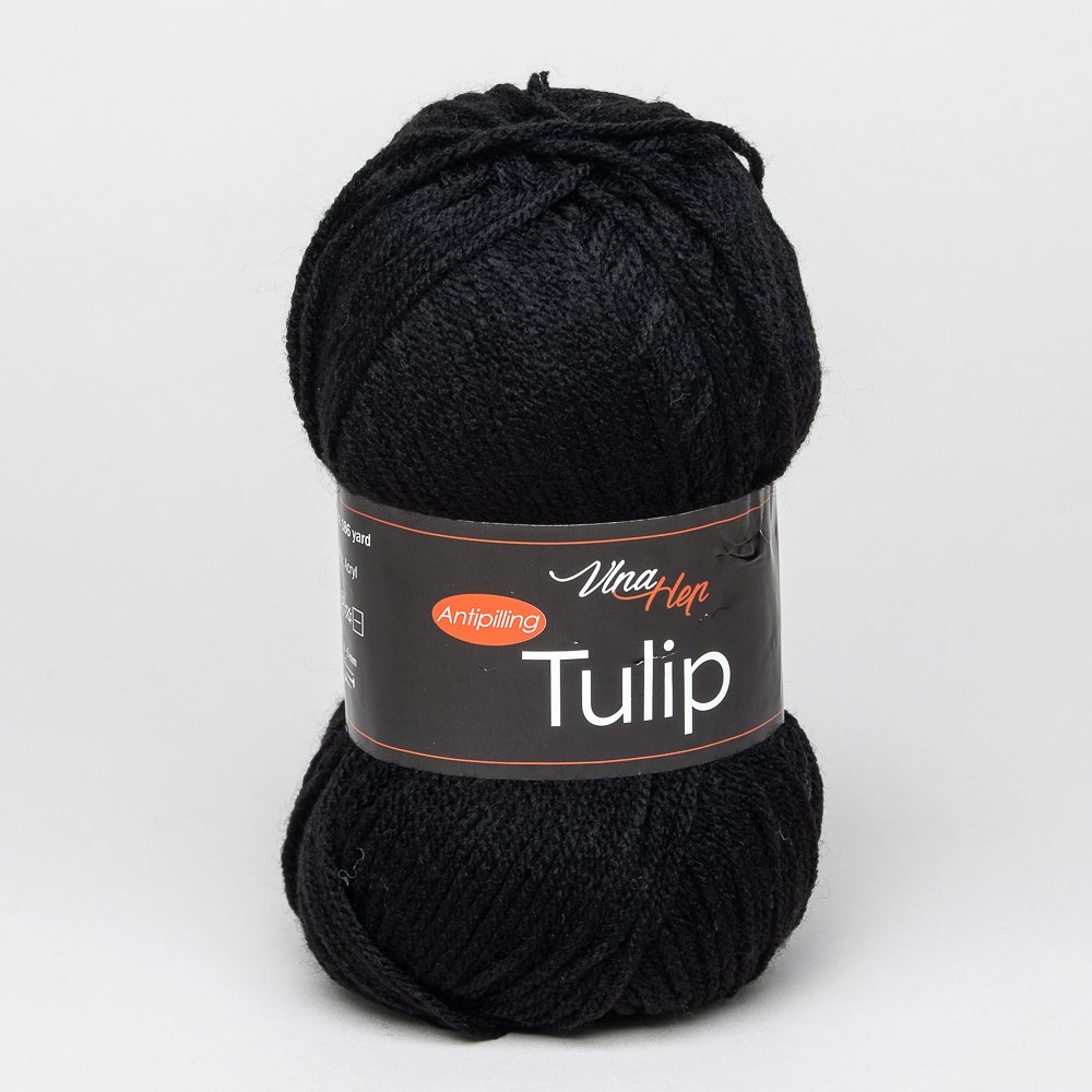 Pletací / háčkovací příze Vlna-Hep TULIP 4001 černá, jednobarevná, antipillingová, 100g/170m