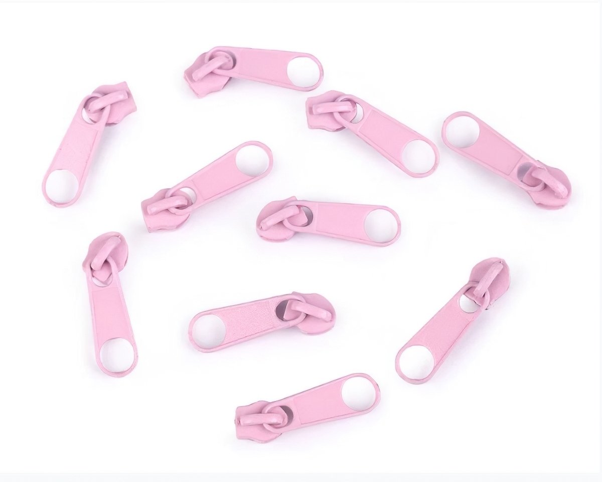 Jezdec ke spirálovému zipu POL 3 mm, 70272/133 světle růžový, kovový, bez aretace / s táhlem