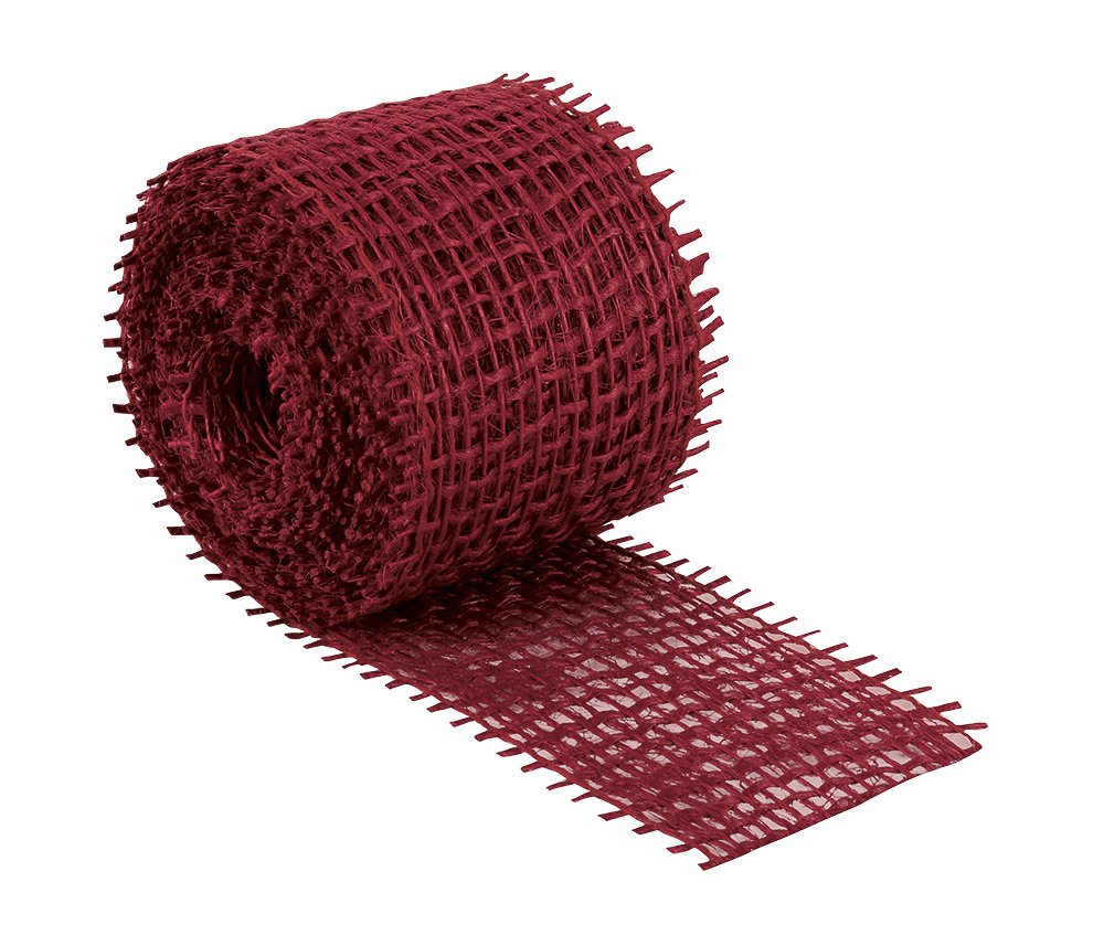 Bellatex Jutový dekorační pásek ČERVENÝ 2520/290, šířka 4cm, návin 3m