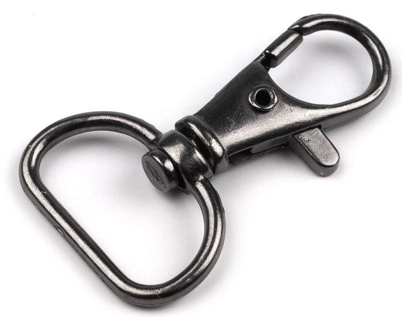 Karabina kovová, s průvlekem 090573-3 nikl, černá, průvlek 18mm