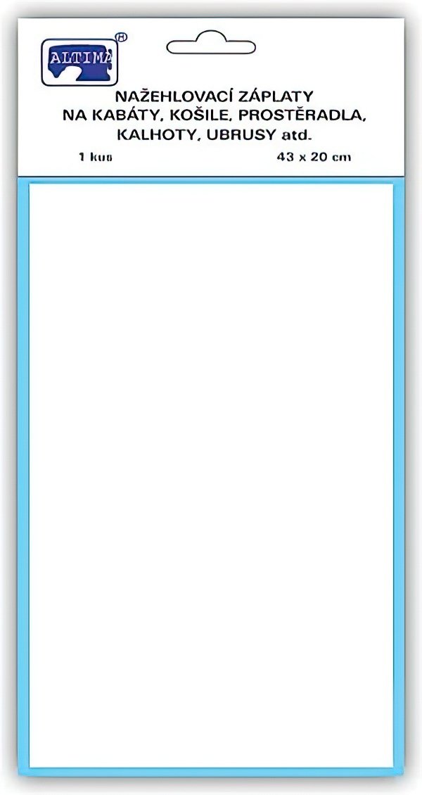 Altima Klasická nažehlovací záplata, textilní bavlněná s nánosem polyetylenu 731-01, bílá, 43x20cm