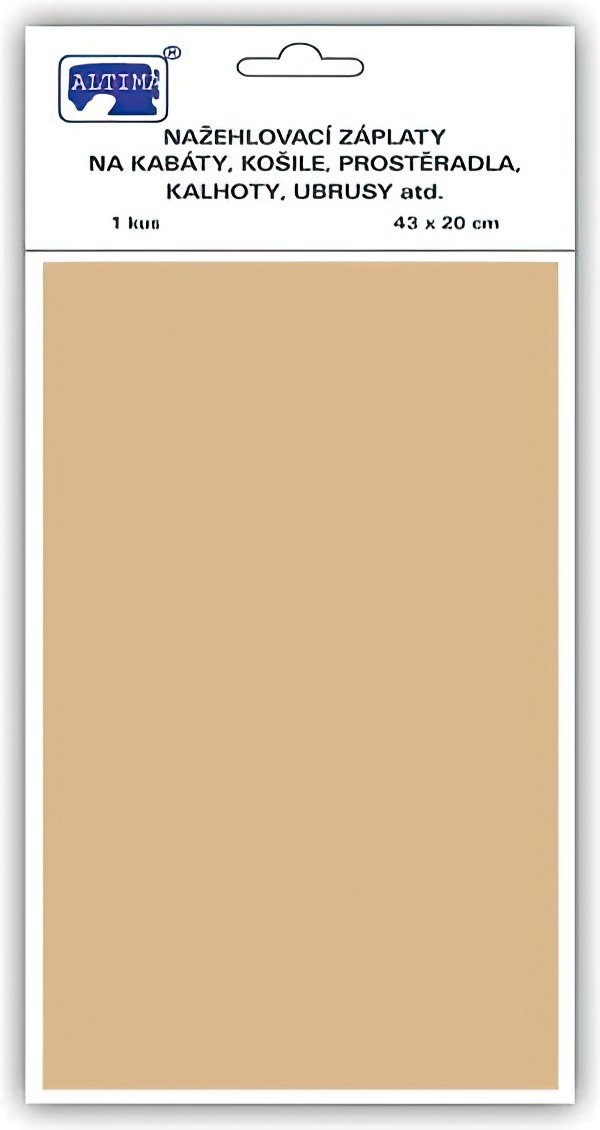 Altima Klasická nažehlovací záplata, textilní bavlněná s nánosem polyetylenu 731-06, režná, 43x20cm