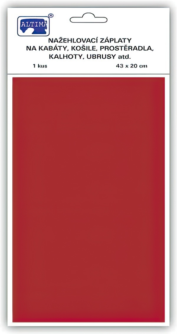 Altima Klasická nažehlovací záplata, textilní bavlněná s nánosem polyetylenu 731-33, červená, 43x20cm