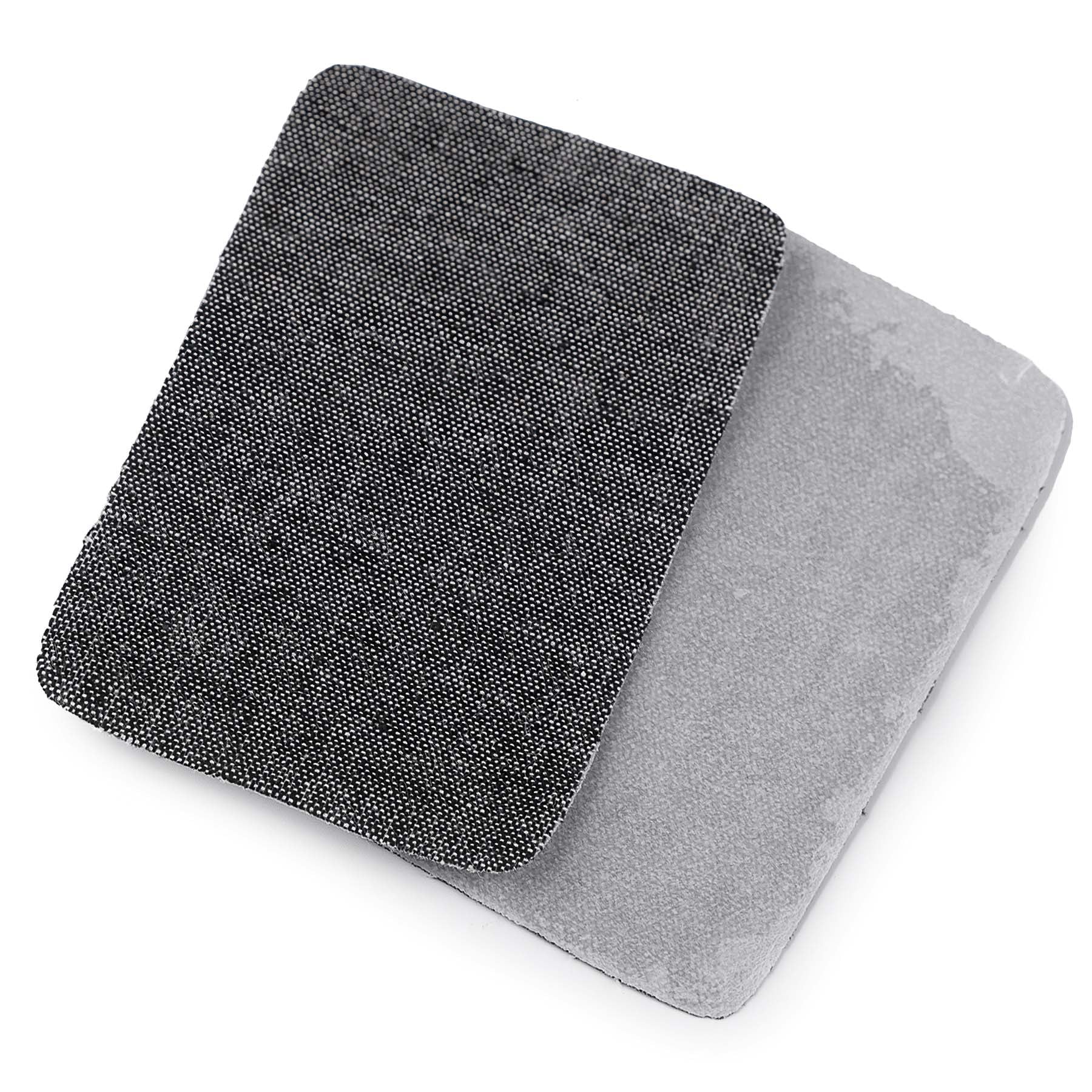 Stoklasa Klasická nažehlovací záplata modrá jeans RIFLOVÁ, textilní bavlněná 740371/6, černá žíhaná, 5,3x7,9cm, 10 kusů v balení