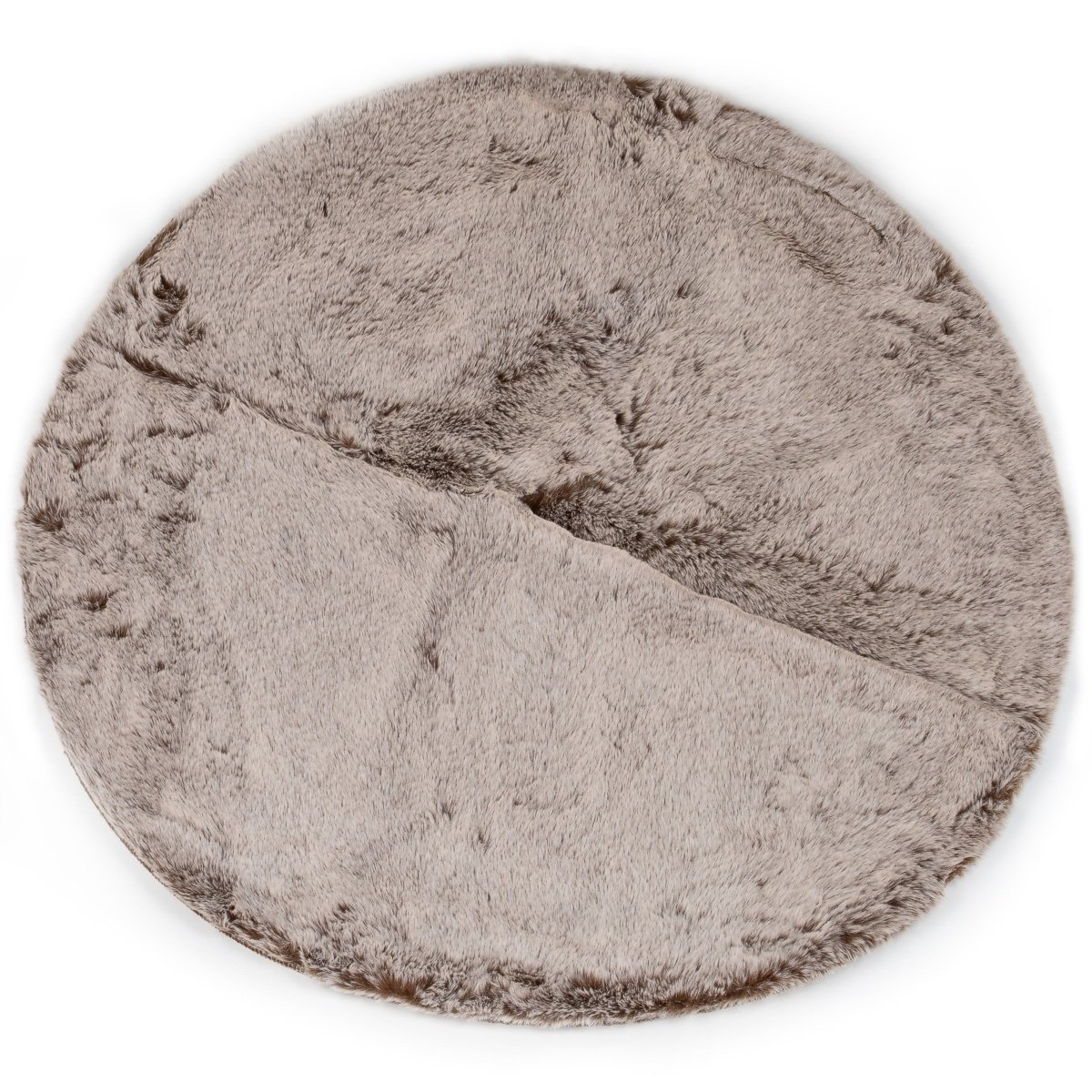 Avax koberec / kožešinová předložka CHLUP kulatá, béžová, průměr 90cm