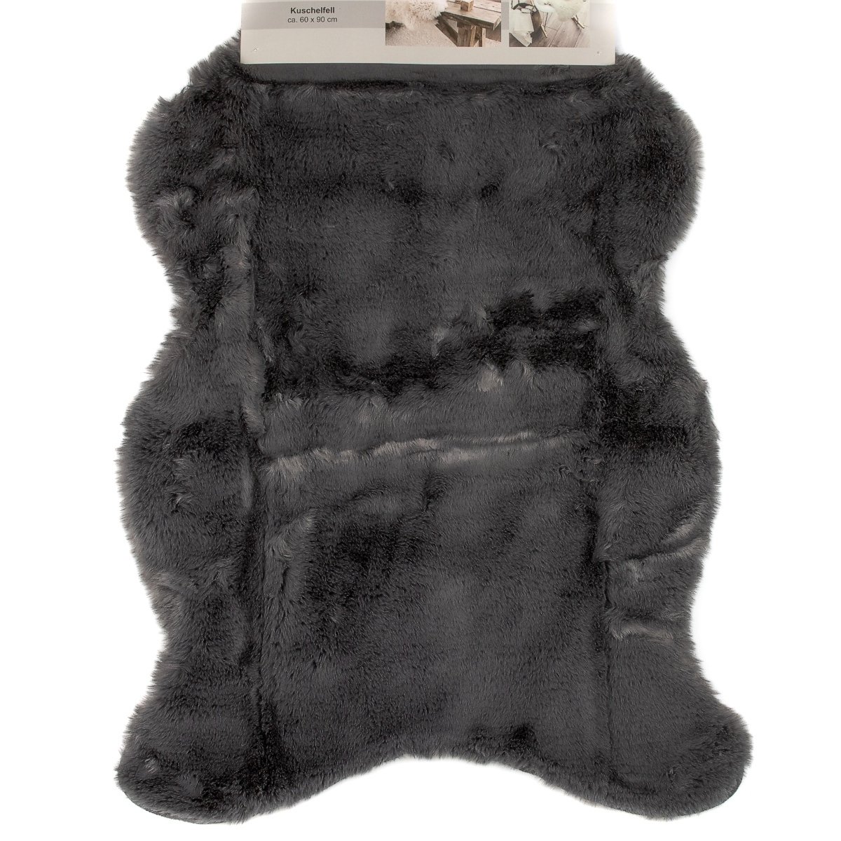 Avax koberec / kožešinová předložka CHLUP, tmavě šedá, 60x90cm
