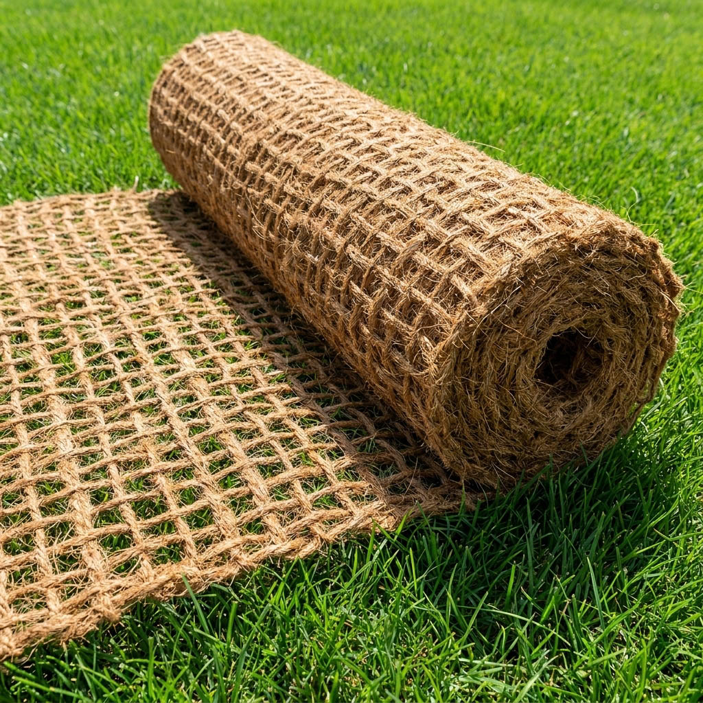 Kokosová protierozní síť KOS700, gramáž 400 g/m2, přírodní režná, š.100cm (látka v metráži)
