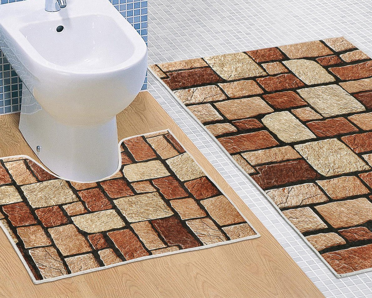 Bellatex Koupelnová a WC předložka Kamenná dlažba 3D