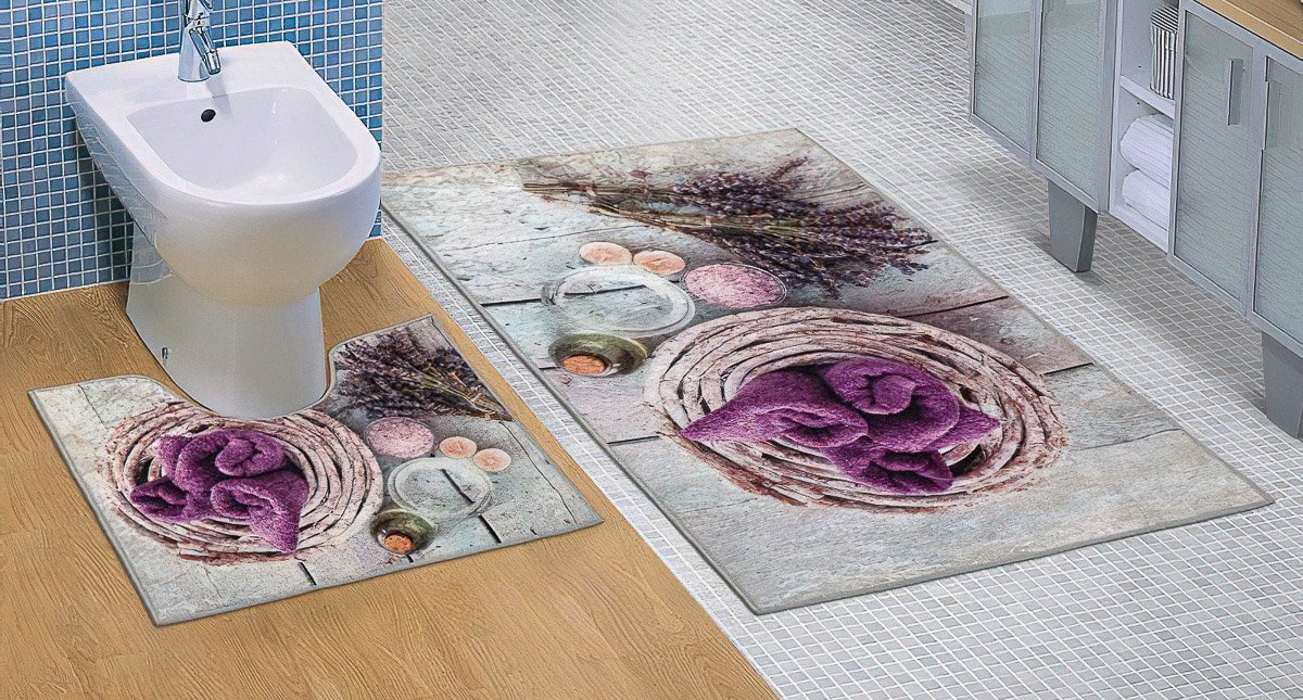 Bellatex Koupelnová a WC předložka Levandule 3D
