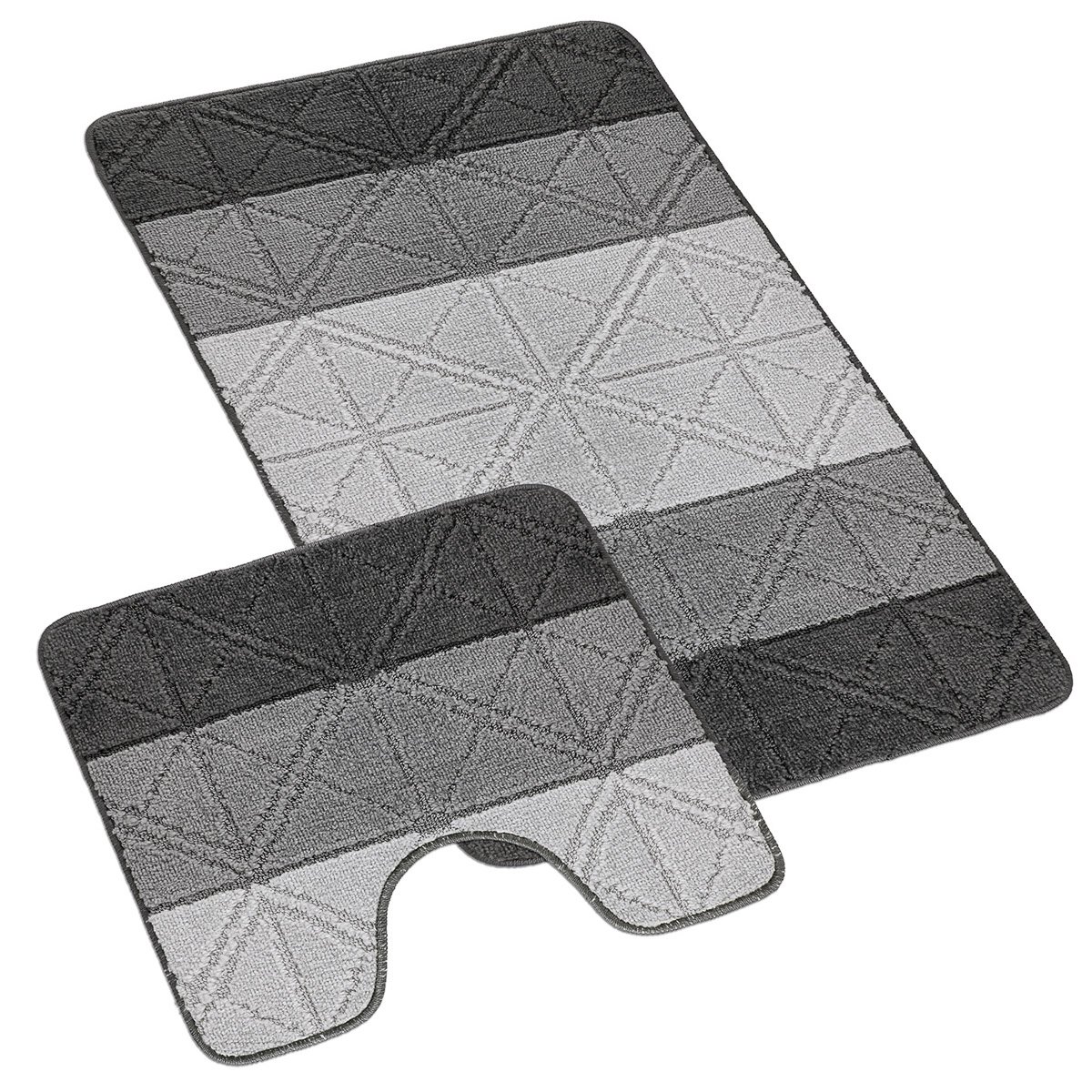 Bellatex Koupelnová předložka 60x100cm trojúhelníky šedé