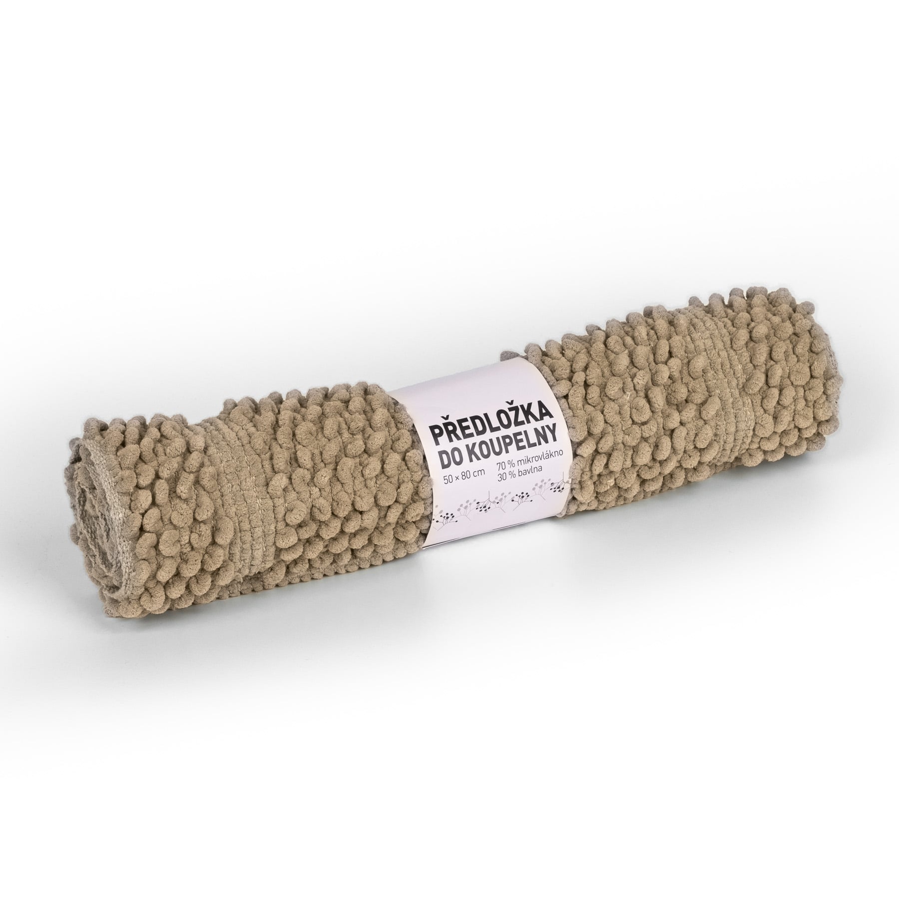 Textilcentrum Koupelnová předložka mikrovlákno, AK-3861 olivová, jednobarevná, vystouplé špuntíky, 50x80cm